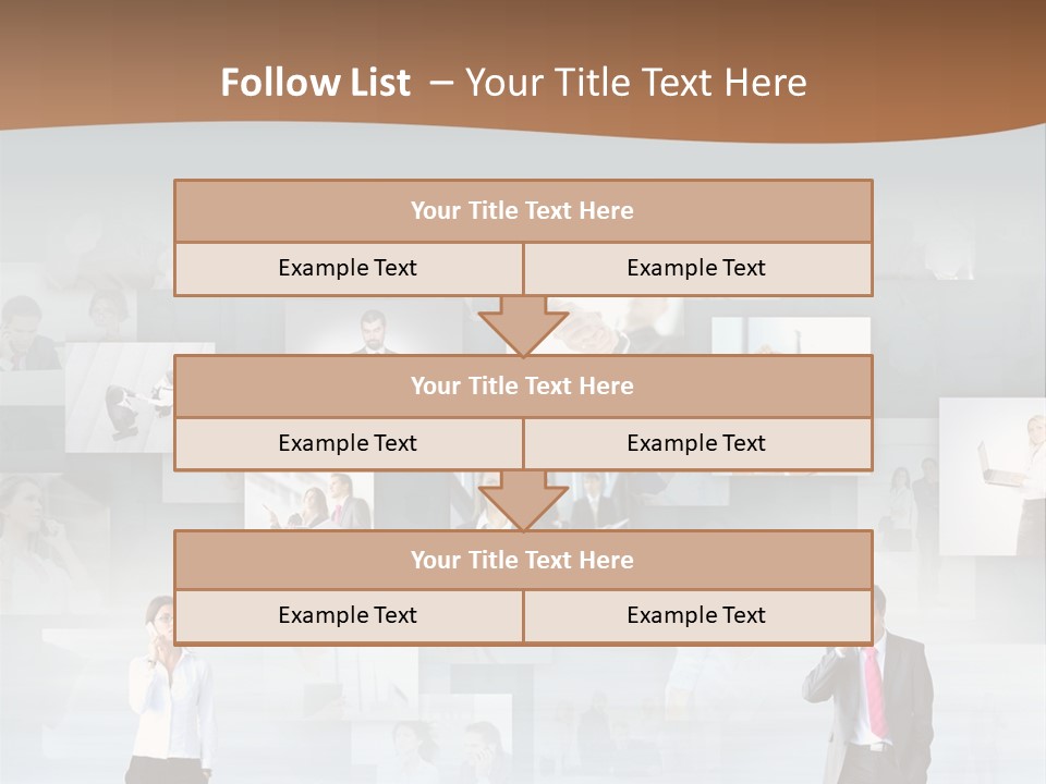 A Man In A Suit Is Standing In Front Of A Wall Of Pictures PowerPoint Template
