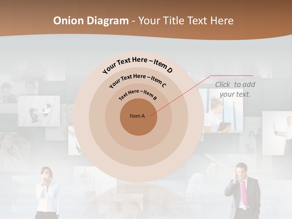 A Man In A Suit Is Standing In Front Of A Wall Of Pictures PowerPoint Template