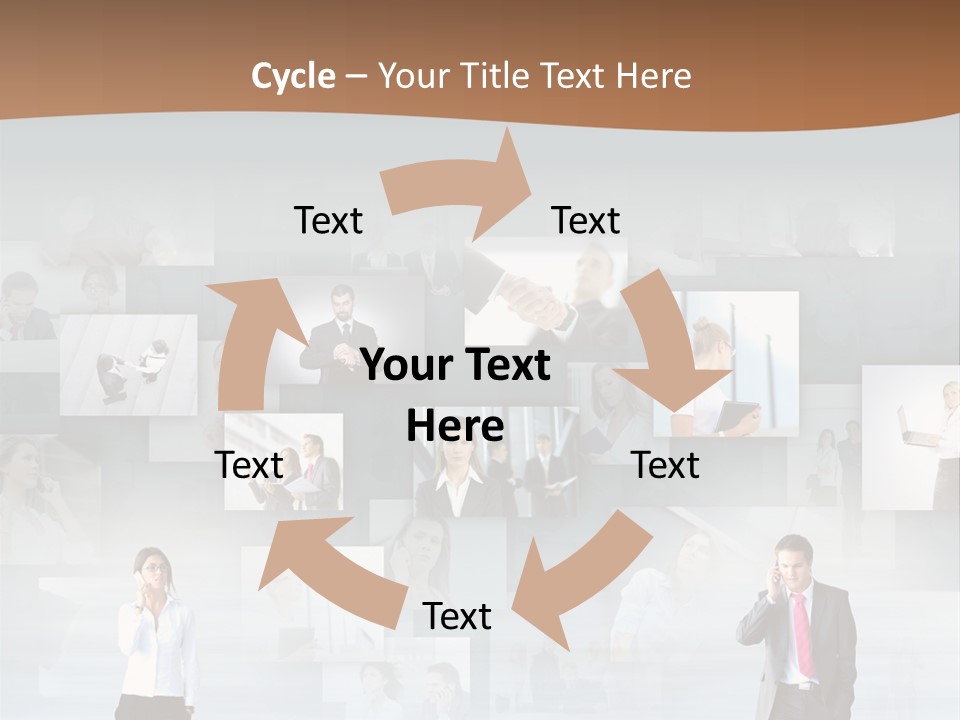 A Man In A Suit Is Standing In Front Of A Wall Of Pictures PowerPoint Template