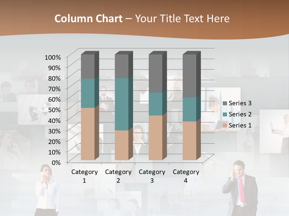 A Man In A Suit Is Standing In Front Of A Wall Of Pictures PowerPoint Template