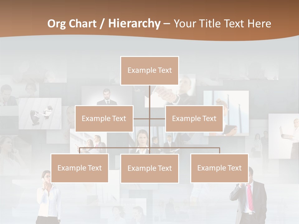 A Man In A Suit Is Standing In Front Of A Wall Of Pictures PowerPoint Template