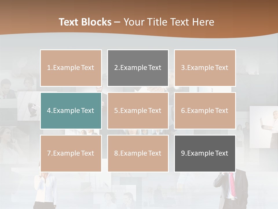 A Man In A Suit Is Standing In Front Of A Wall Of Pictures PowerPoint Template