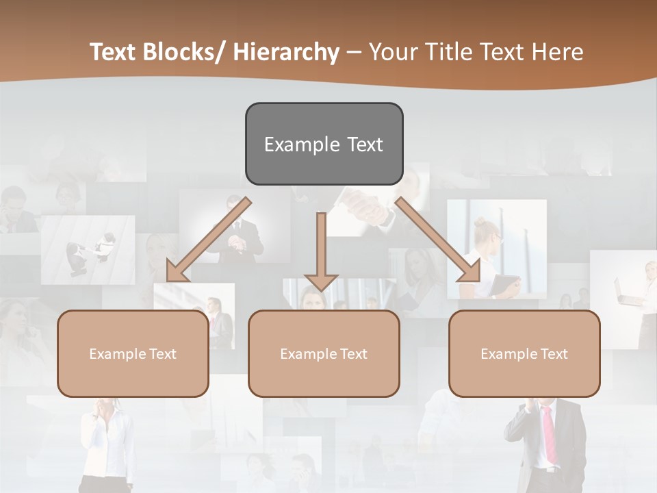 A Man In A Suit Is Standing In Front Of A Wall Of Pictures PowerPoint Template