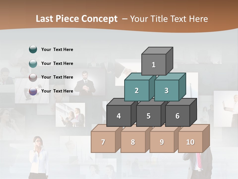 A Man In A Suit Is Standing In Front Of A Wall Of Pictures PowerPoint Template