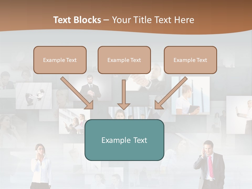 A Man In A Suit Is Standing In Front Of A Wall Of Pictures PowerPoint Template