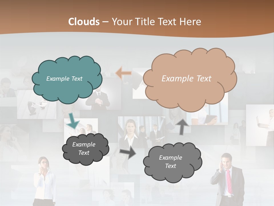 A Man In A Suit Is Standing In Front Of A Wall Of Pictures PowerPoint Template