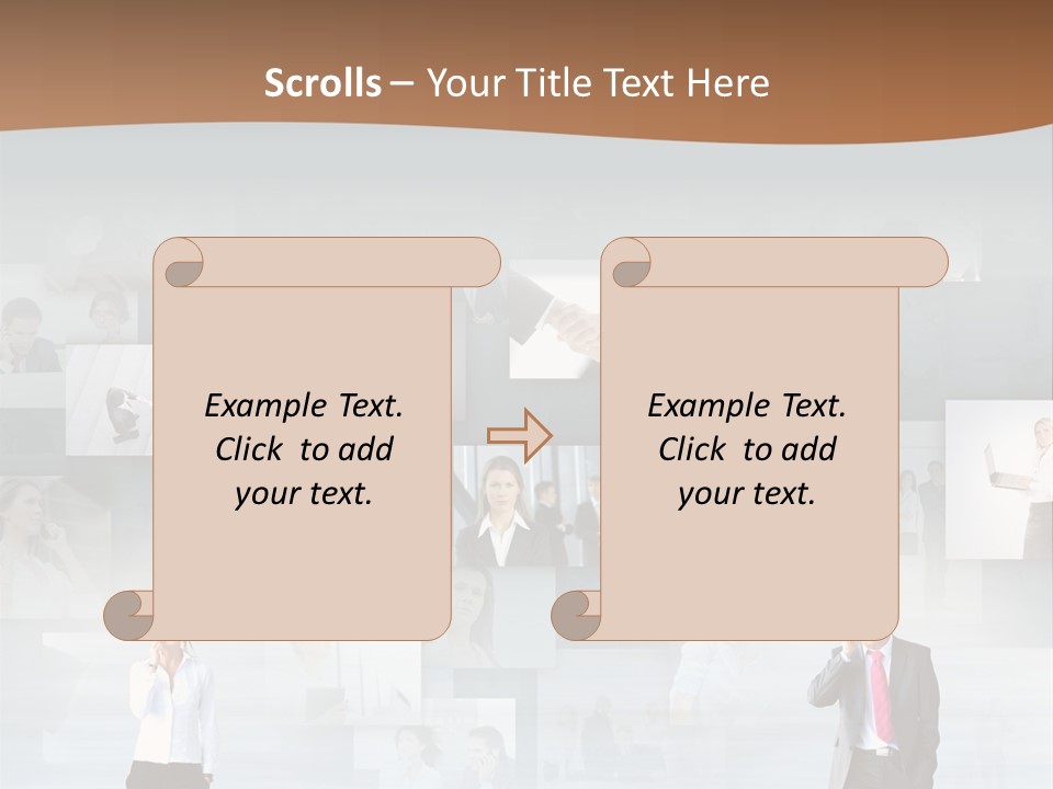 A Man In A Suit Is Standing In Front Of A Wall Of Pictures PowerPoint Template