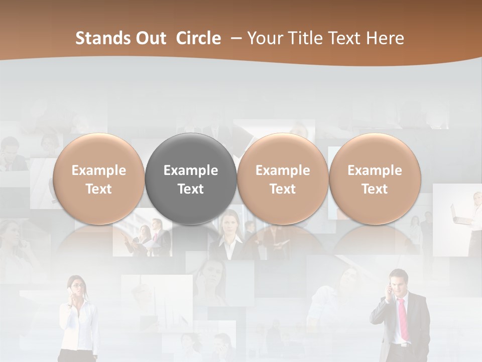 A Man In A Suit Is Standing In Front Of A Wall Of Pictures PowerPoint Template