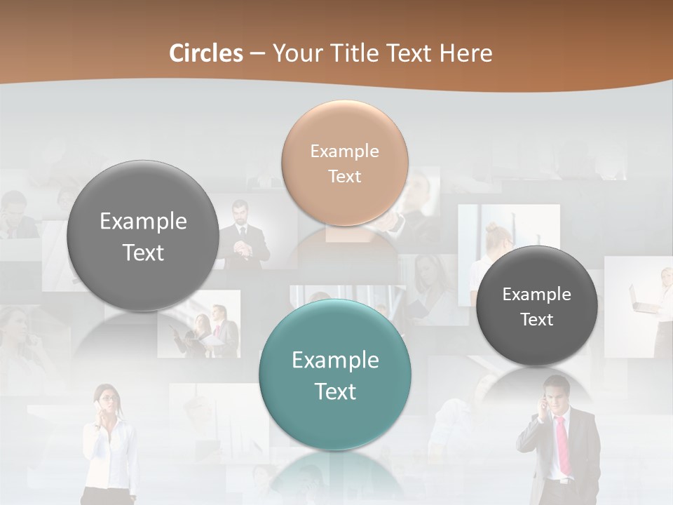 A Man In A Suit Is Standing In Front Of A Wall Of Pictures PowerPoint Template