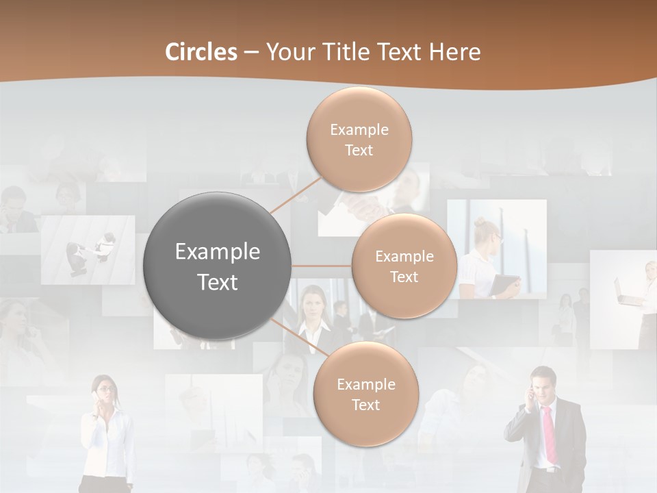 A Man In A Suit Is Standing In Front Of A Wall Of Pictures PowerPoint Template