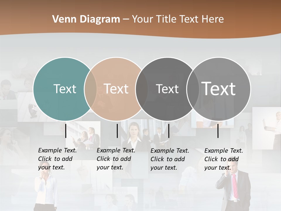 A Man In A Suit Is Standing In Front Of A Wall Of Pictures PowerPoint Template