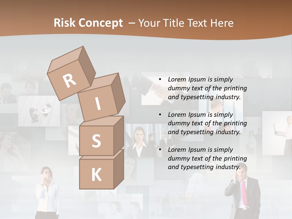 A Man In A Suit Is Standing In Front Of A Wall Of Pictures PowerPoint Template