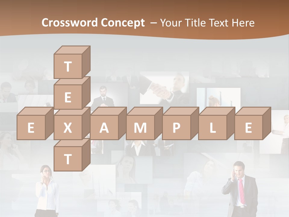 A Man In A Suit Is Standing In Front Of A Wall Of Pictures PowerPoint Template