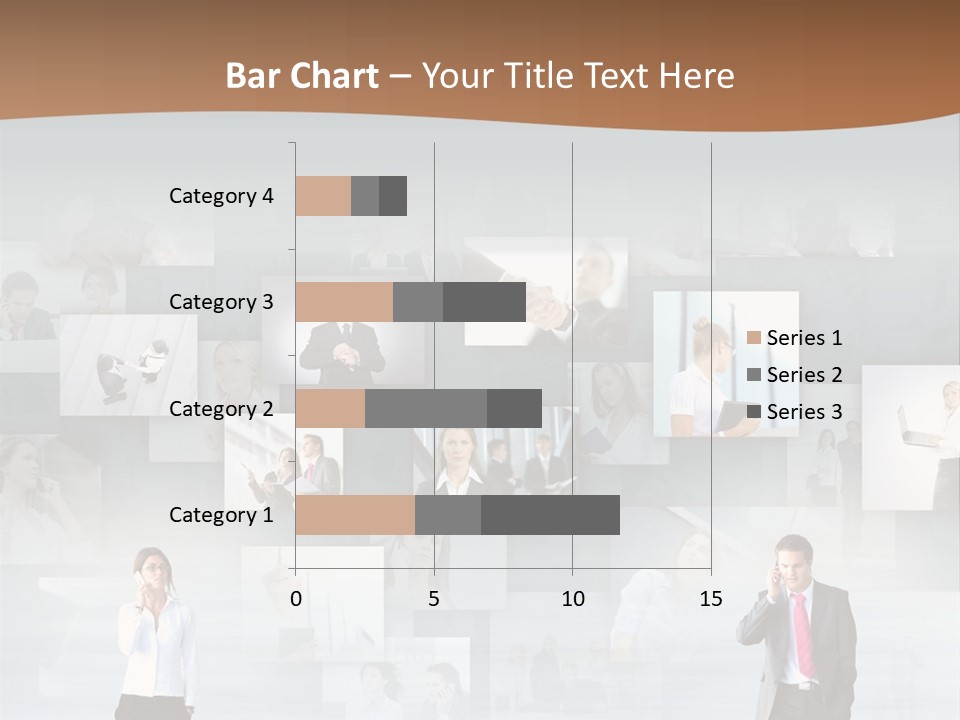 A Man In A Suit Is Standing In Front Of A Wall Of Pictures PowerPoint Template