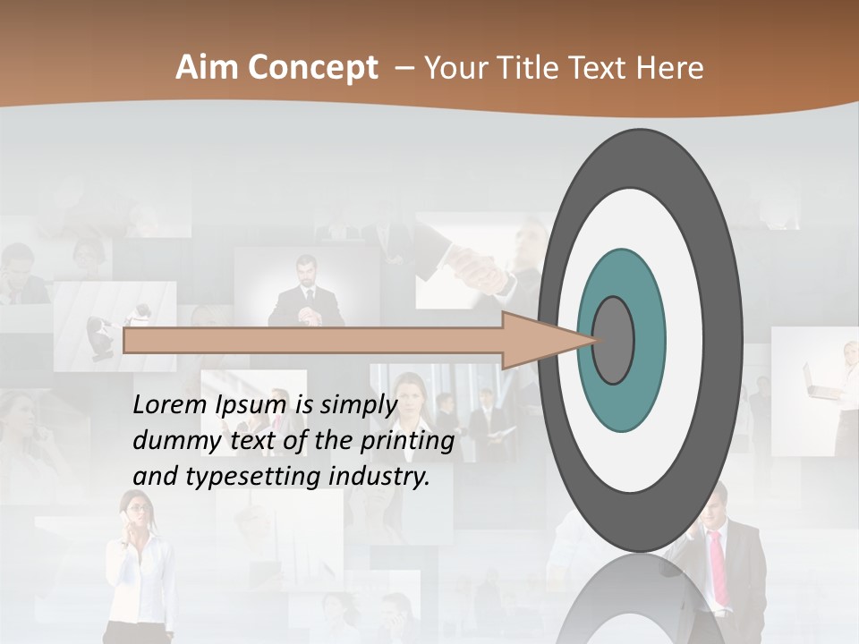 A Man In A Suit Is Standing In Front Of A Wall Of Pictures PowerPoint Template