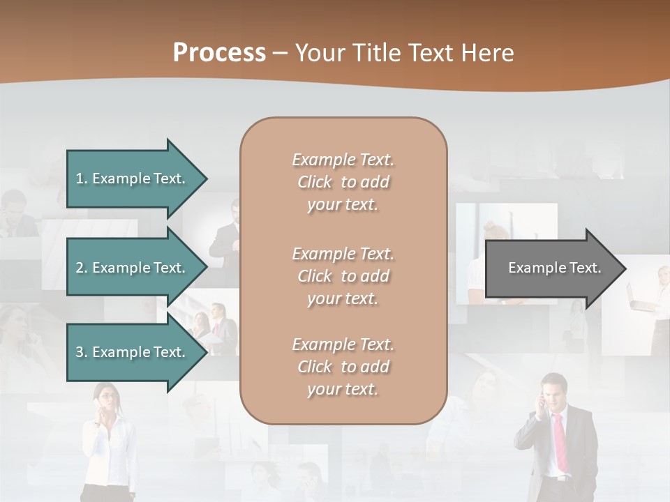 A Man In A Suit Is Standing In Front Of A Wall Of Pictures PowerPoint Template