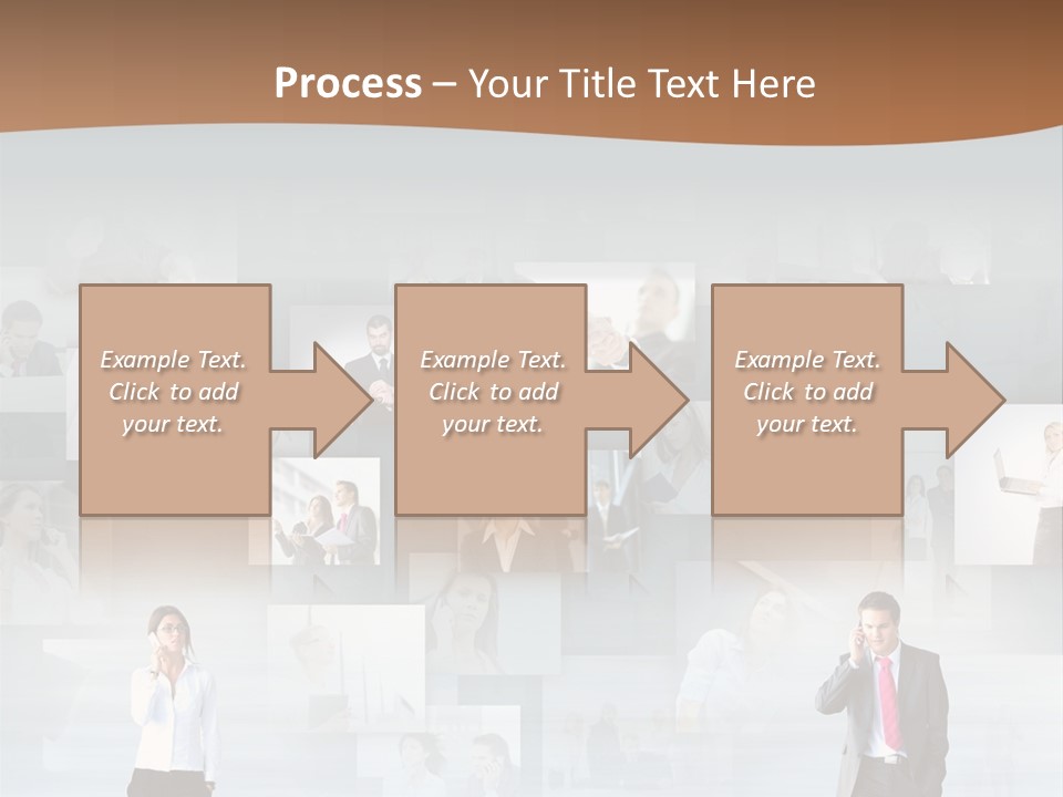 A Man In A Suit Is Standing In Front Of A Wall Of Pictures PowerPoint Template