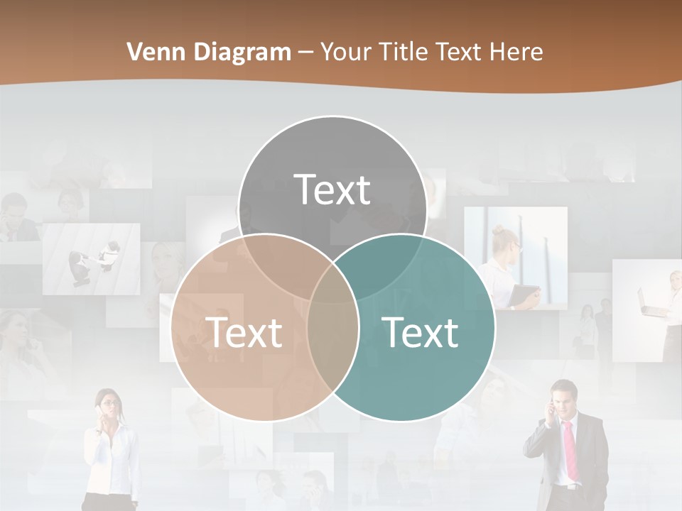 A Man In A Suit Is Standing In Front Of A Wall Of Pictures PowerPoint Template