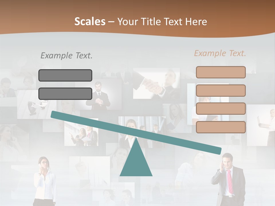 A Man In A Suit Is Standing In Front Of A Wall Of Pictures PowerPoint Template
