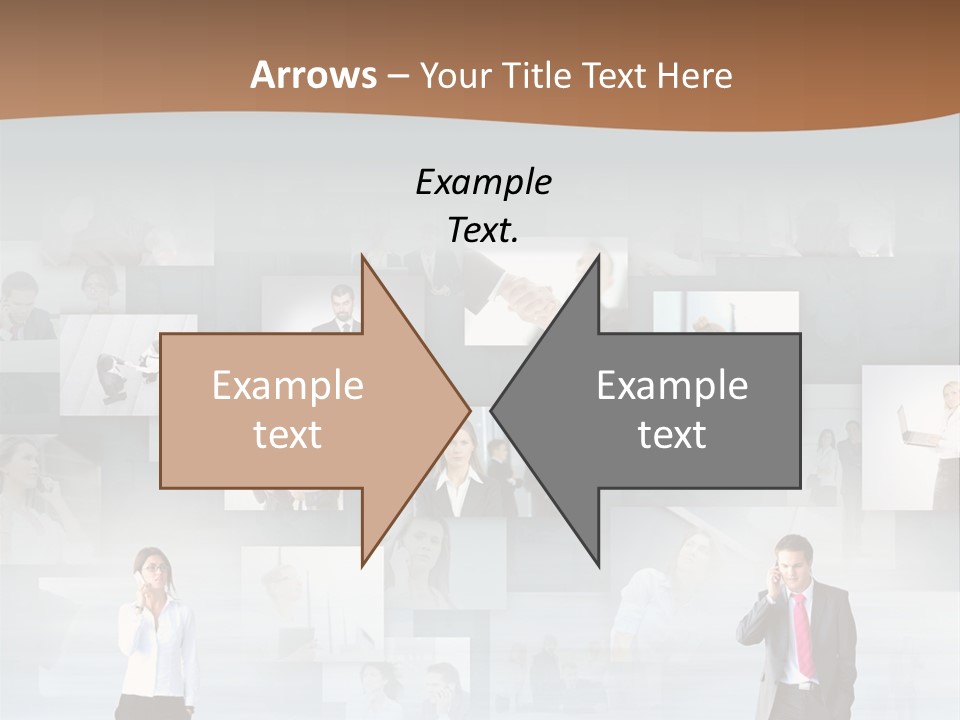 A Man In A Suit Is Standing In Front Of A Wall Of Pictures PowerPoint Template