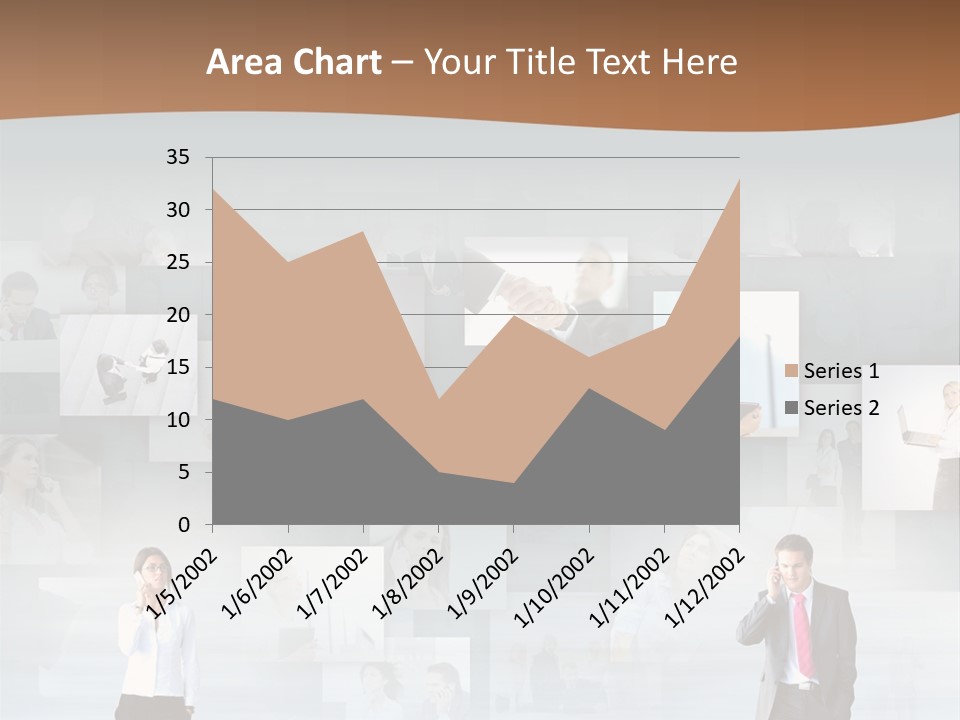 A Man In A Suit Is Standing In Front Of A Wall Of Pictures PowerPoint Template