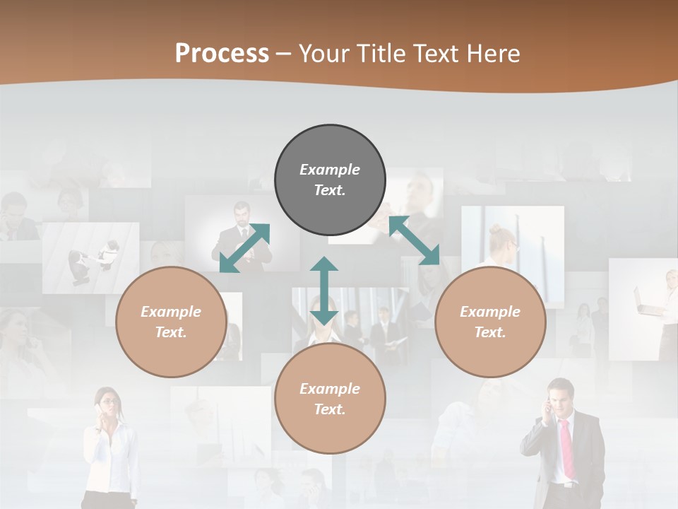 A Man In A Suit Is Standing In Front Of A Wall Of Pictures PowerPoint Template