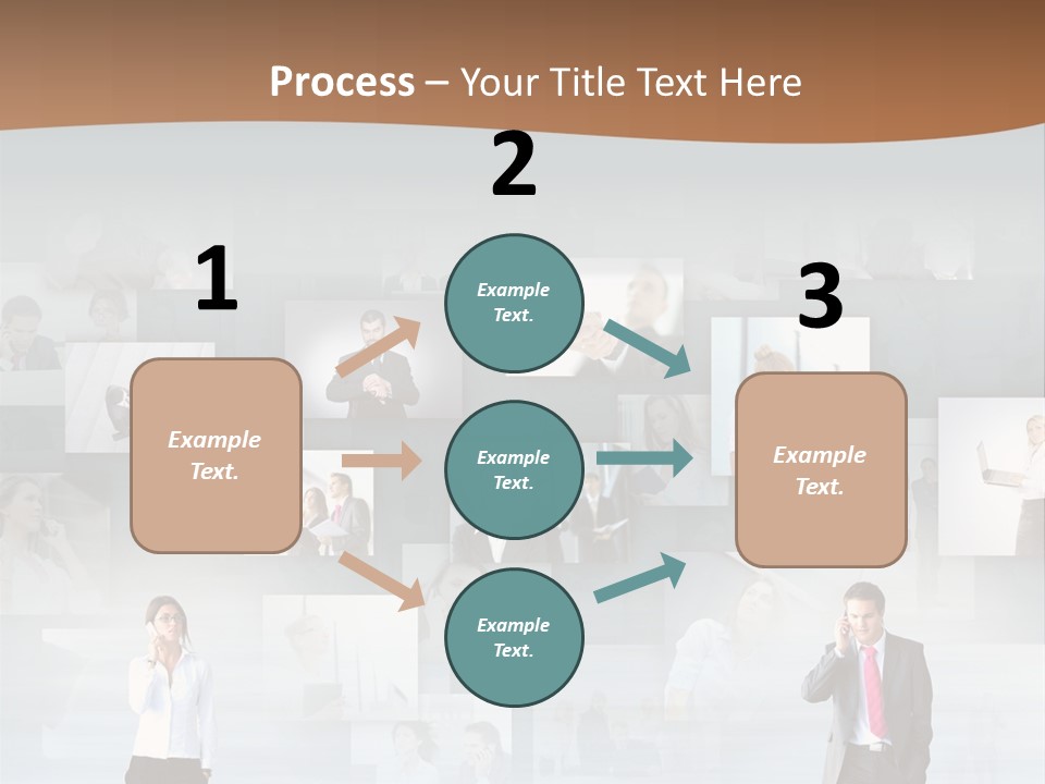 A Man In A Suit Is Standing In Front Of A Wall Of Pictures PowerPoint Template