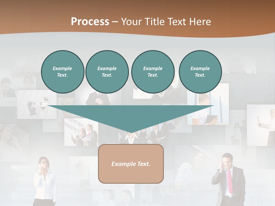 A Man In A Suit Is Standing In Front Of A Wall Of Pictures PowerPoint Template