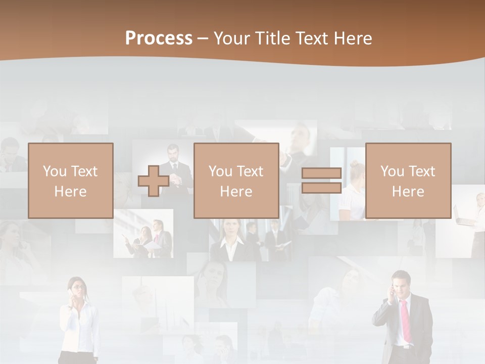 A Man In A Suit Is Standing In Front Of A Wall Of Pictures PowerPoint Template