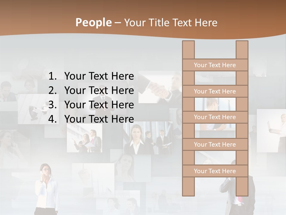 A Man In A Suit Is Standing In Front Of A Wall Of Pictures PowerPoint Template