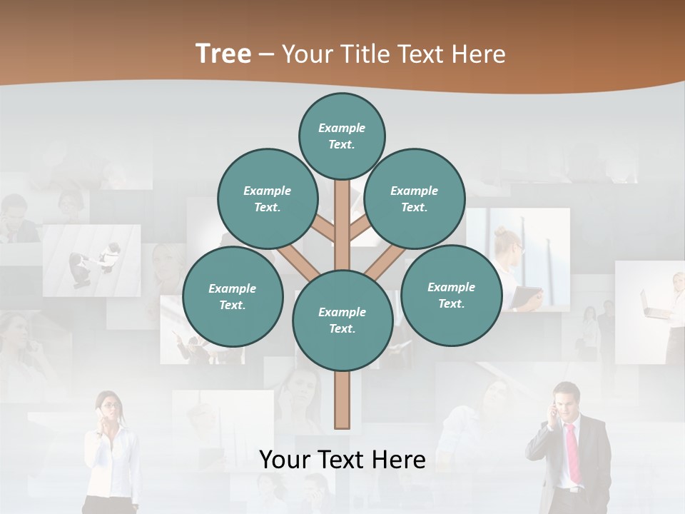 A Man In A Suit Is Standing In Front Of A Wall Of Pictures PowerPoint Template