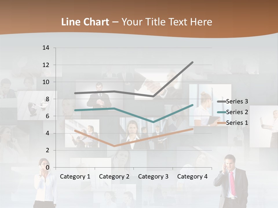 A Man In A Suit Is Standing In Front Of A Wall Of Pictures PowerPoint Template