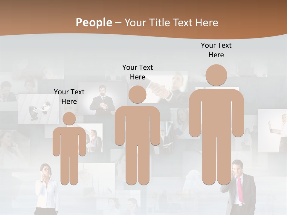 A Man In A Suit Is Standing In Front Of A Wall Of Pictures PowerPoint Template