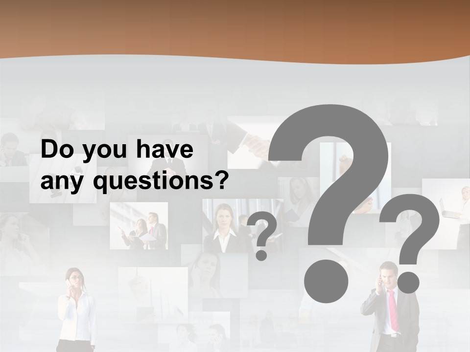 A Man In A Suit Is Standing In Front Of A Wall Of Pictures PowerPoint Template