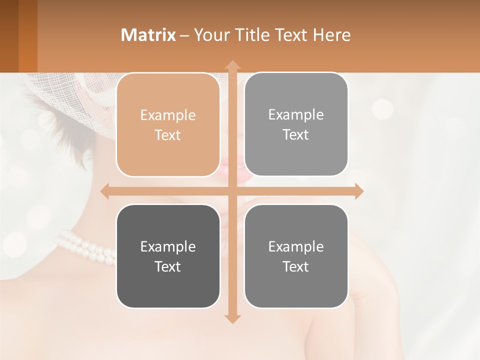 A Woman Wearing A White Hat And Pearls PowerPoint Template
