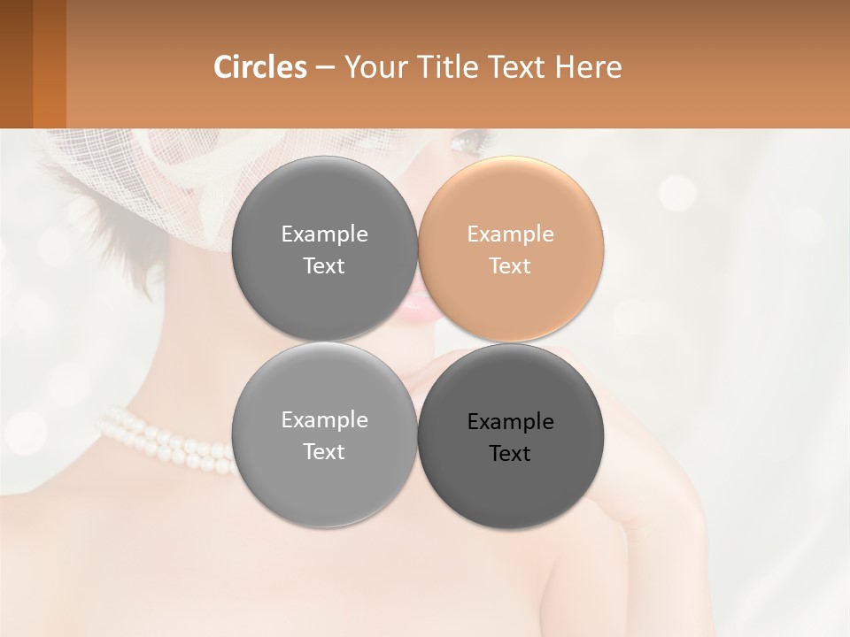 A Woman Wearing A White Hat And Pearls PowerPoint Template
