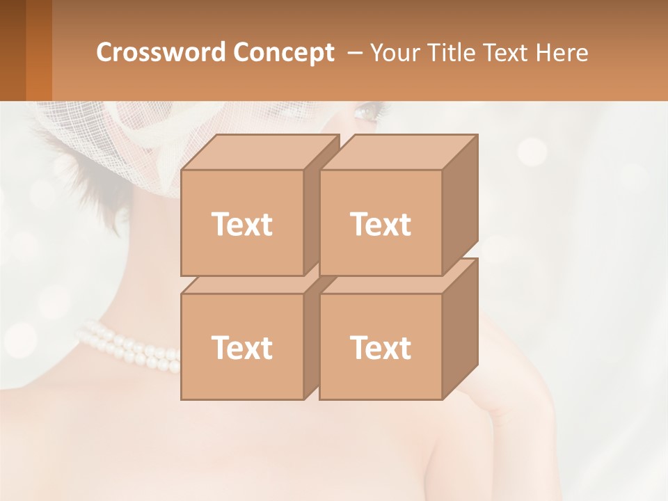 A Woman Wearing A White Hat And Pearls PowerPoint Template