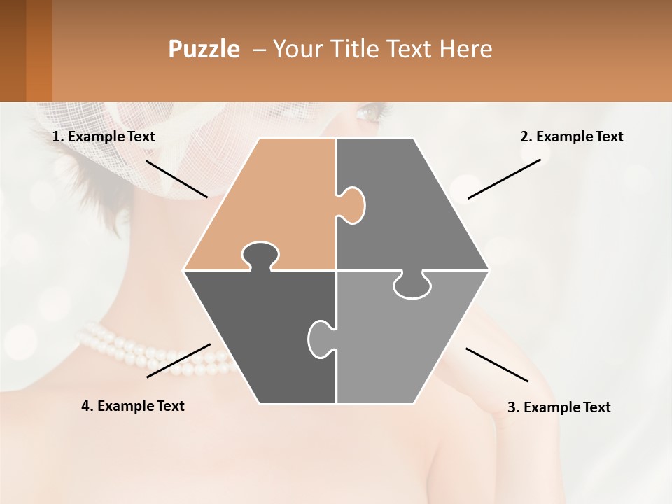 A Woman Wearing A White Hat And Pearls PowerPoint Template