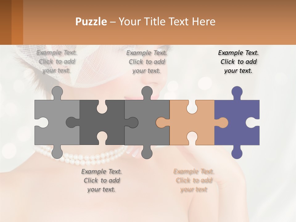 A Woman Wearing A White Hat And Pearls PowerPoint Template