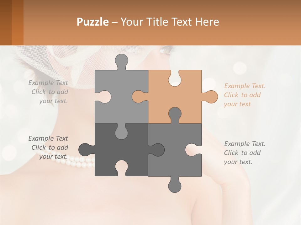 A Woman Wearing A White Hat And Pearls PowerPoint Template