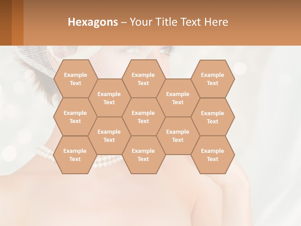 A Woman Wearing A White Hat And Pearls PowerPoint Template
