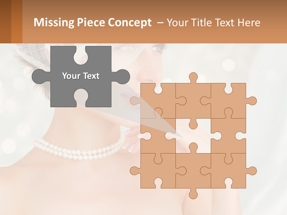 A Woman Wearing A White Hat And Pearls PowerPoint Template