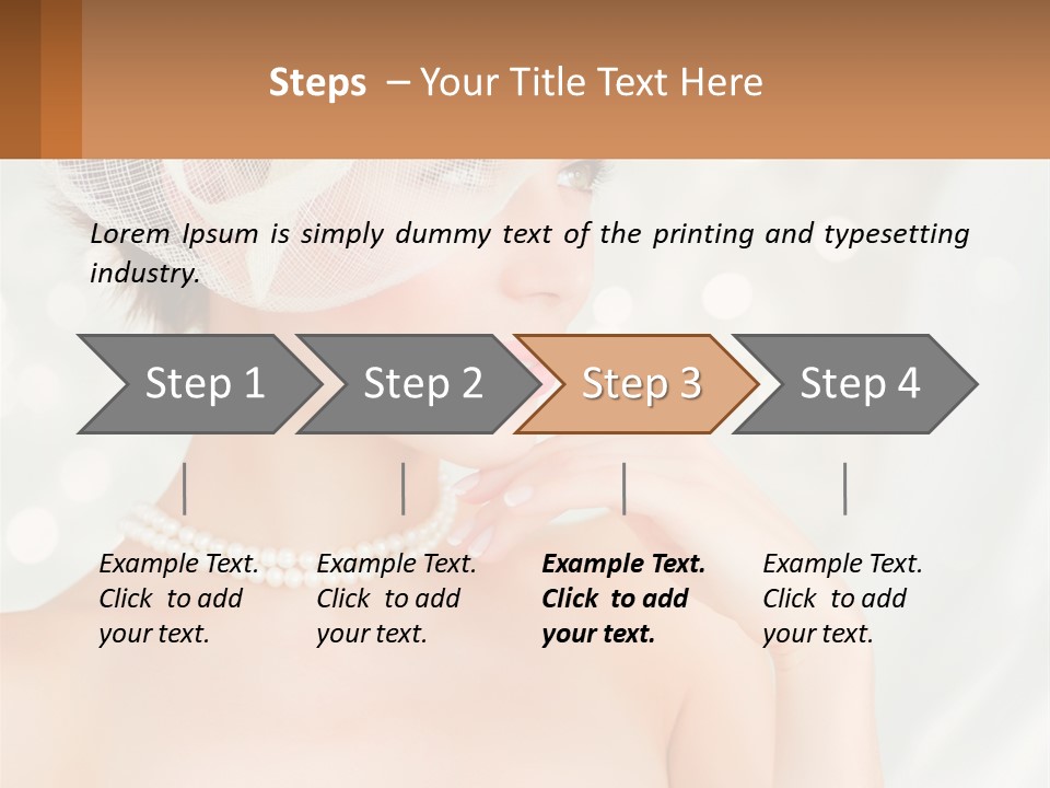 A Woman Wearing A White Hat And Pearls PowerPoint Template