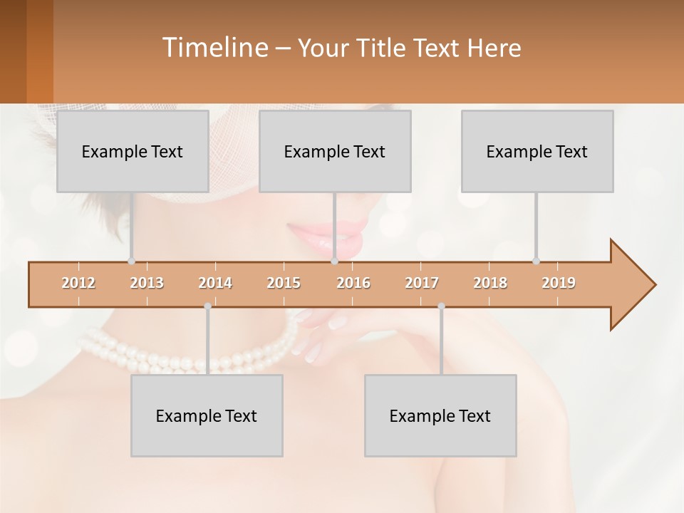 A Woman Wearing A White Hat And Pearls PowerPoint Template