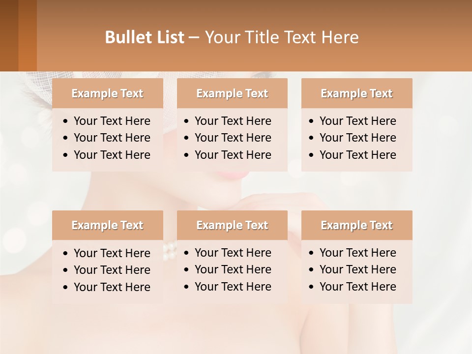 A Woman Wearing A White Hat And Pearls PowerPoint Template