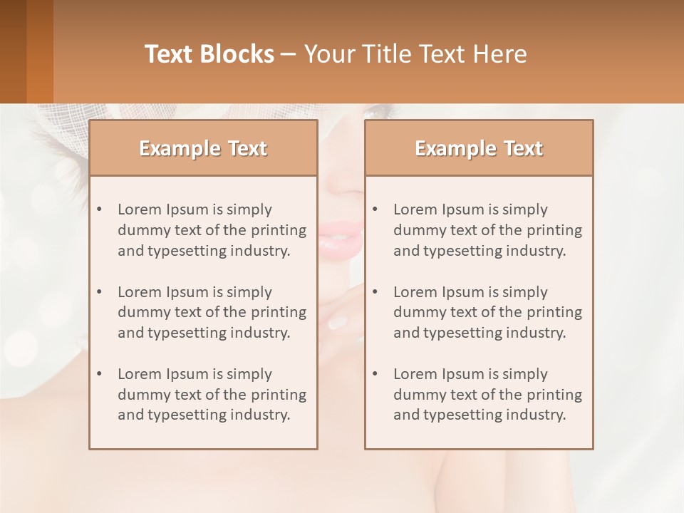 A Woman Wearing A White Hat And Pearls PowerPoint Template