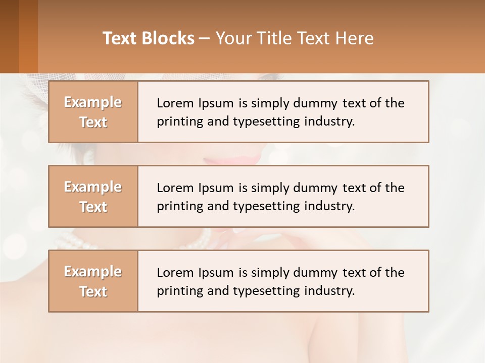 A Woman Wearing A White Hat And Pearls PowerPoint Template