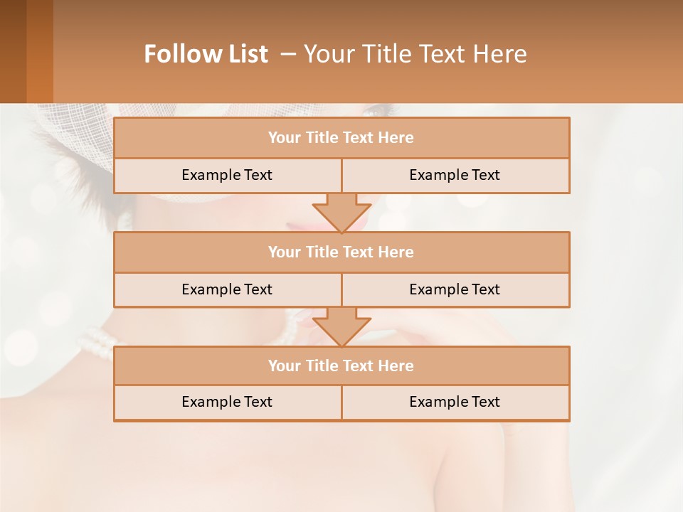 A Woman Wearing A White Hat And Pearls PowerPoint Template