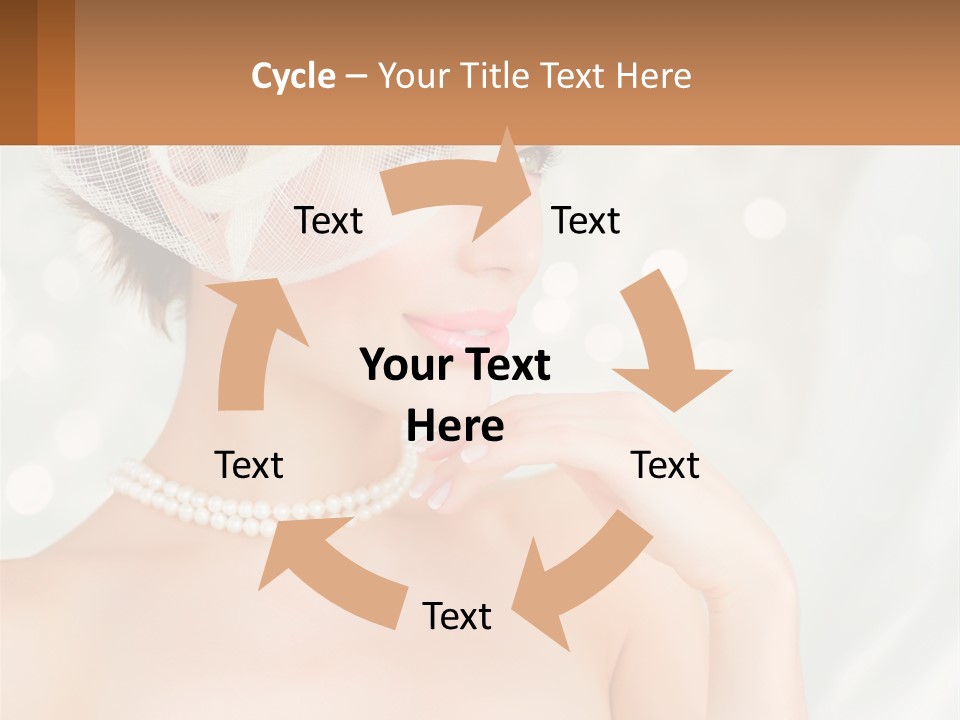 A Woman Wearing A White Hat And Pearls PowerPoint Template