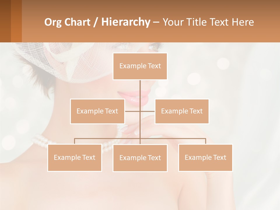 A Woman Wearing A White Hat And Pearls PowerPoint Template